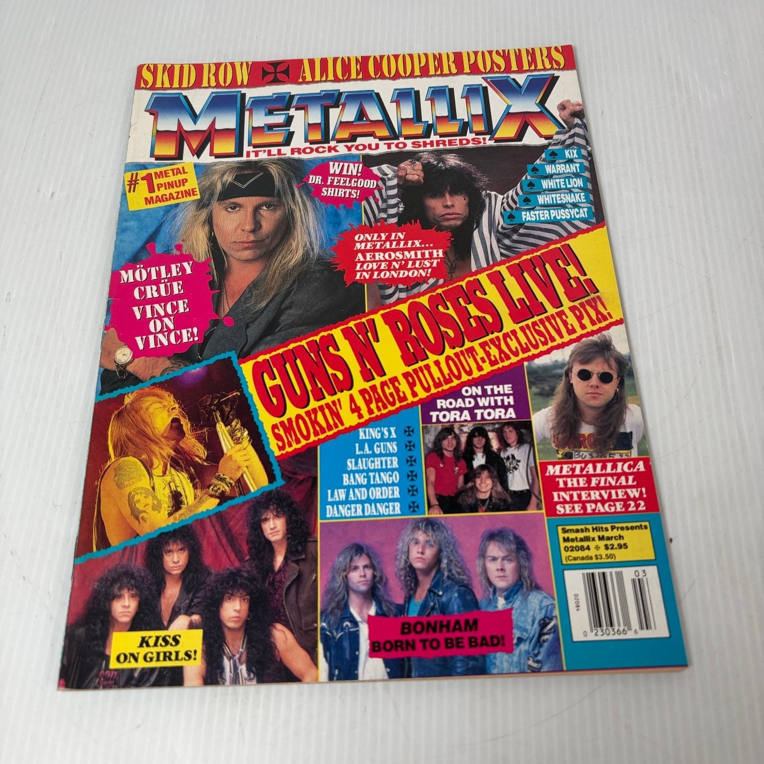 Metallix Magazine Issue 3 March 1990 Motley Crue Metallica Posters Heavy Metal