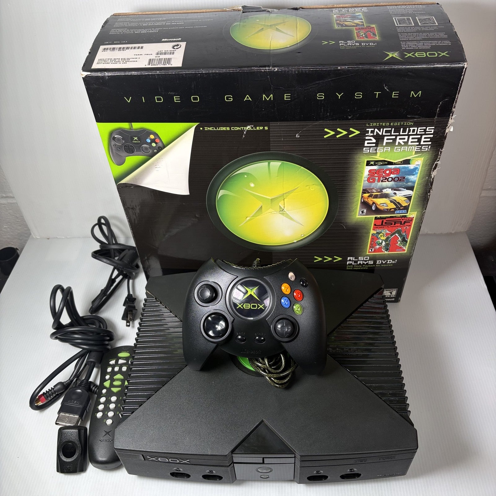 Microsoft Xbox Original Console System in Original Box Tested & Working