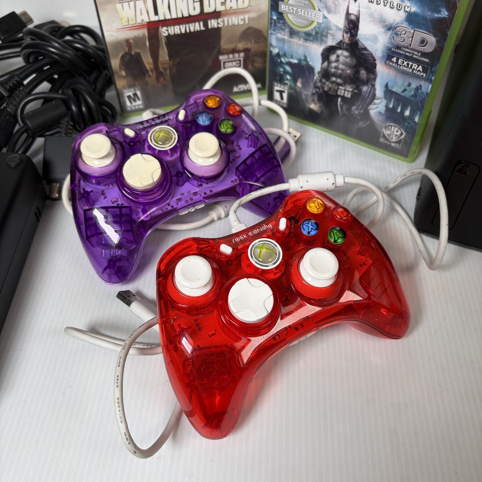 Microsoft Xbox 360 1439 Model S Console 4GB with 2 Wired Controllers & 2 Games