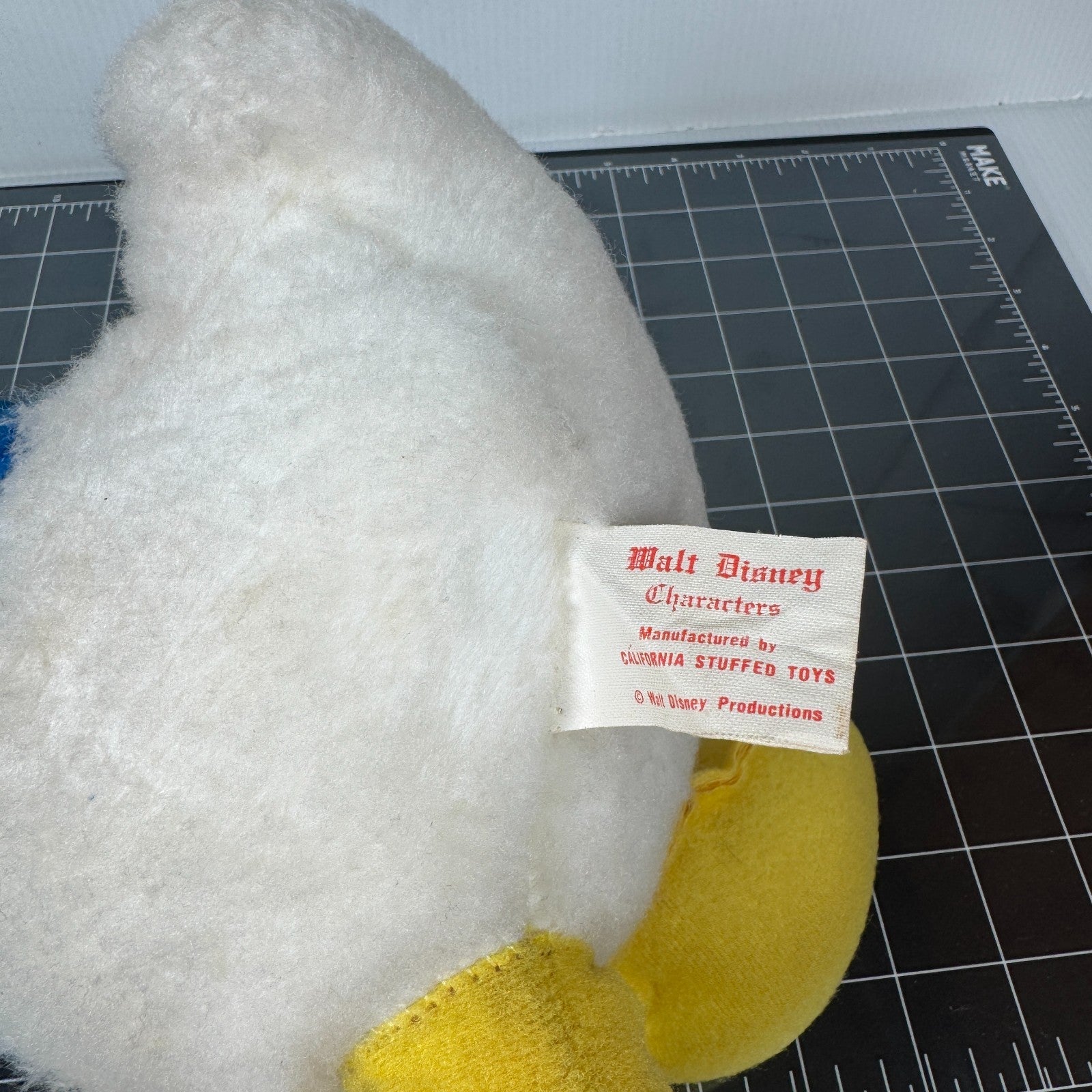 Vintage Walt Disney Land Donald Duck Rubber Face Plush California Stuffed 14"