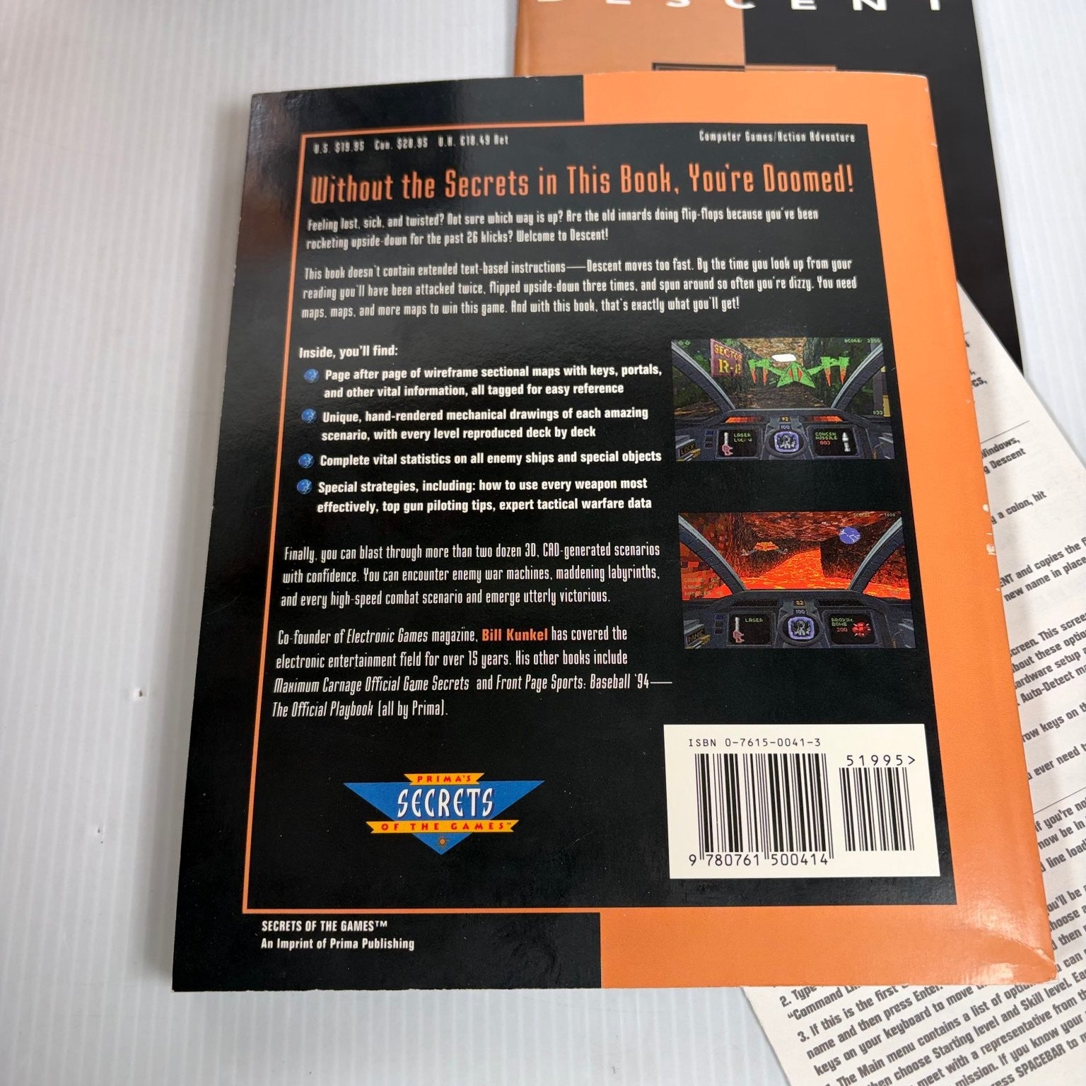 Descent Big Box PC CD-ROM Game Complete w/ Strategy Guide Multiplayer Interplay