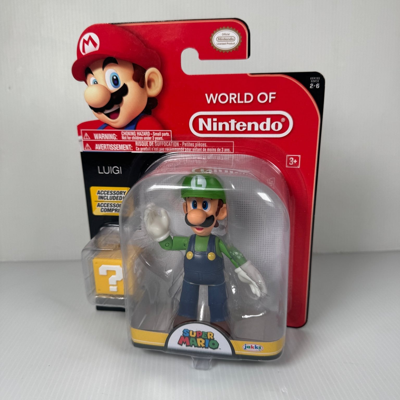 Luigi Super Mario Bros 4.5 Inch Figure with Question Block Series 2-6