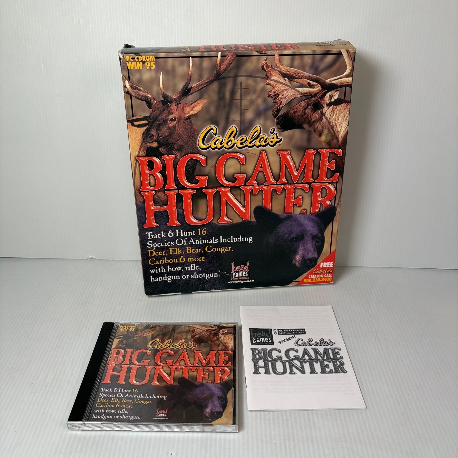 Cabela's Big Game Hunter Big Box PC CD-ROM Windows 95 Hunting Video Game FPS
