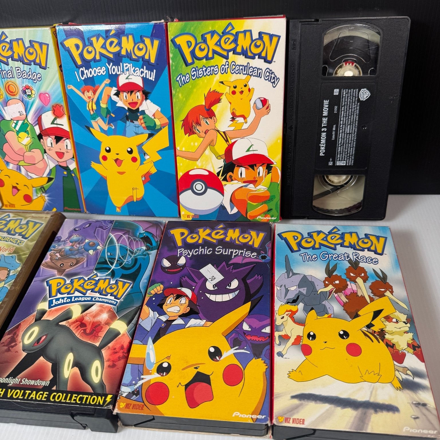 Pokémon VHS Lot of 10 1998 Anime Movie & Episodes Collection Johto, Movie & More