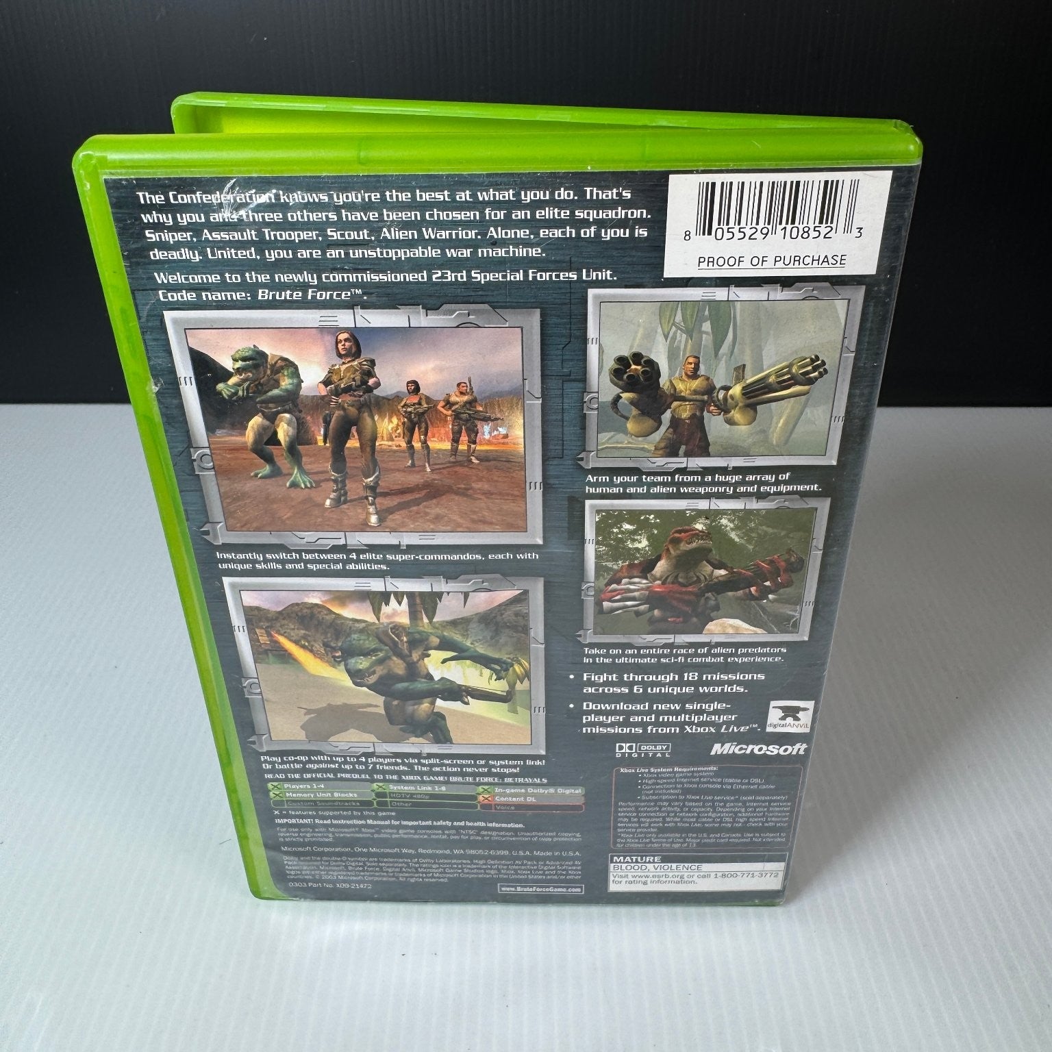 Brute Force Xbox Video Game Multiplayer Alien FPS