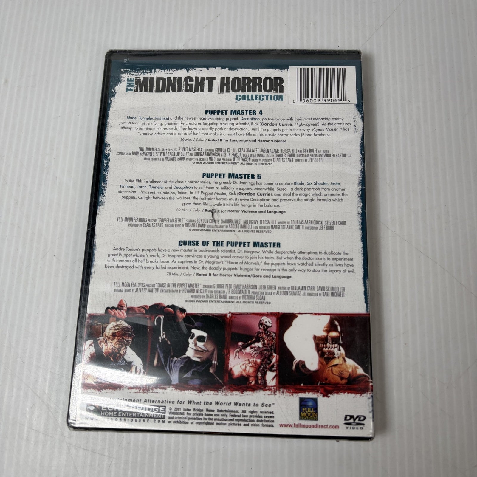 The Midnight Horror Collection Puppet Master 4 5 Curse DVD Charles Band 3-Movie