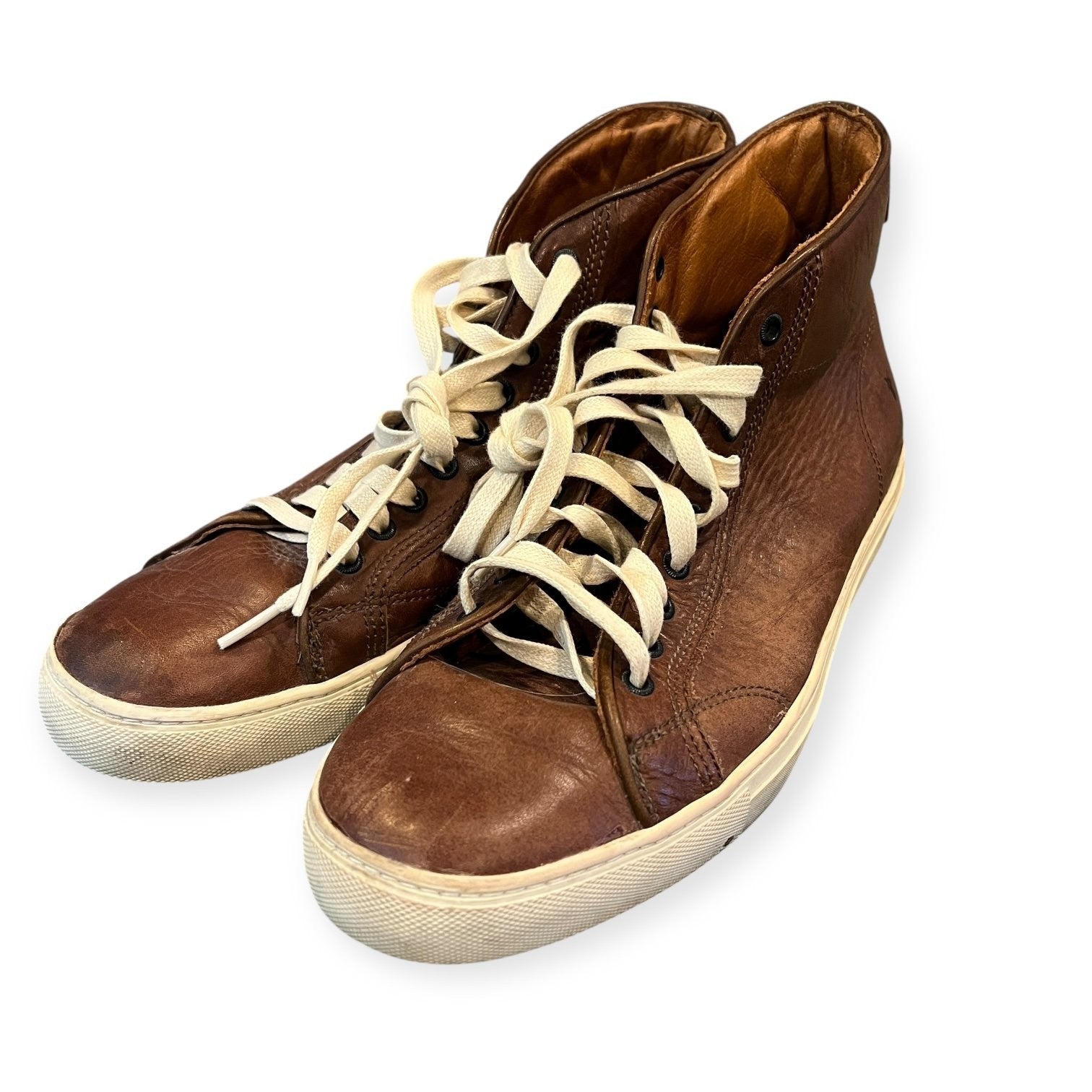 Frye Men's Casual High-Top Sneakers Brown Leather Size 10.5