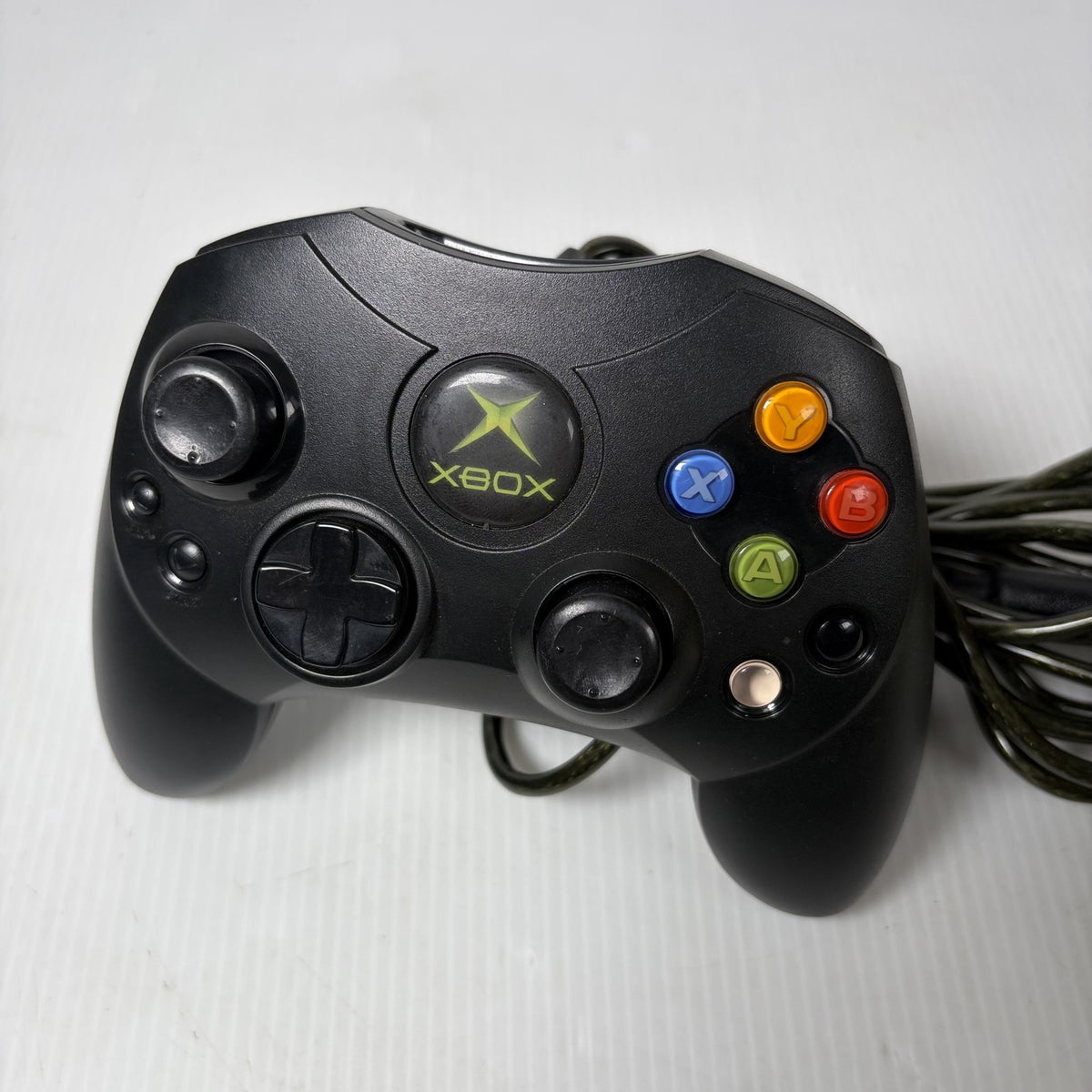 Original Microsoft Xbox Controller S Black Wired OEM Official Tested Working