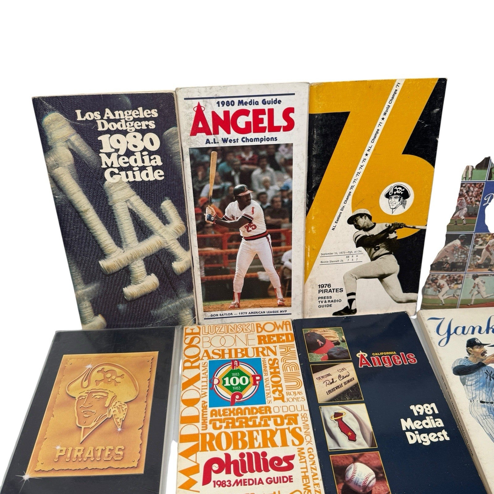 Lot Of 11 Baseball Media Guides 1970s-1980s Yankees, Pirates, Dodgers & More