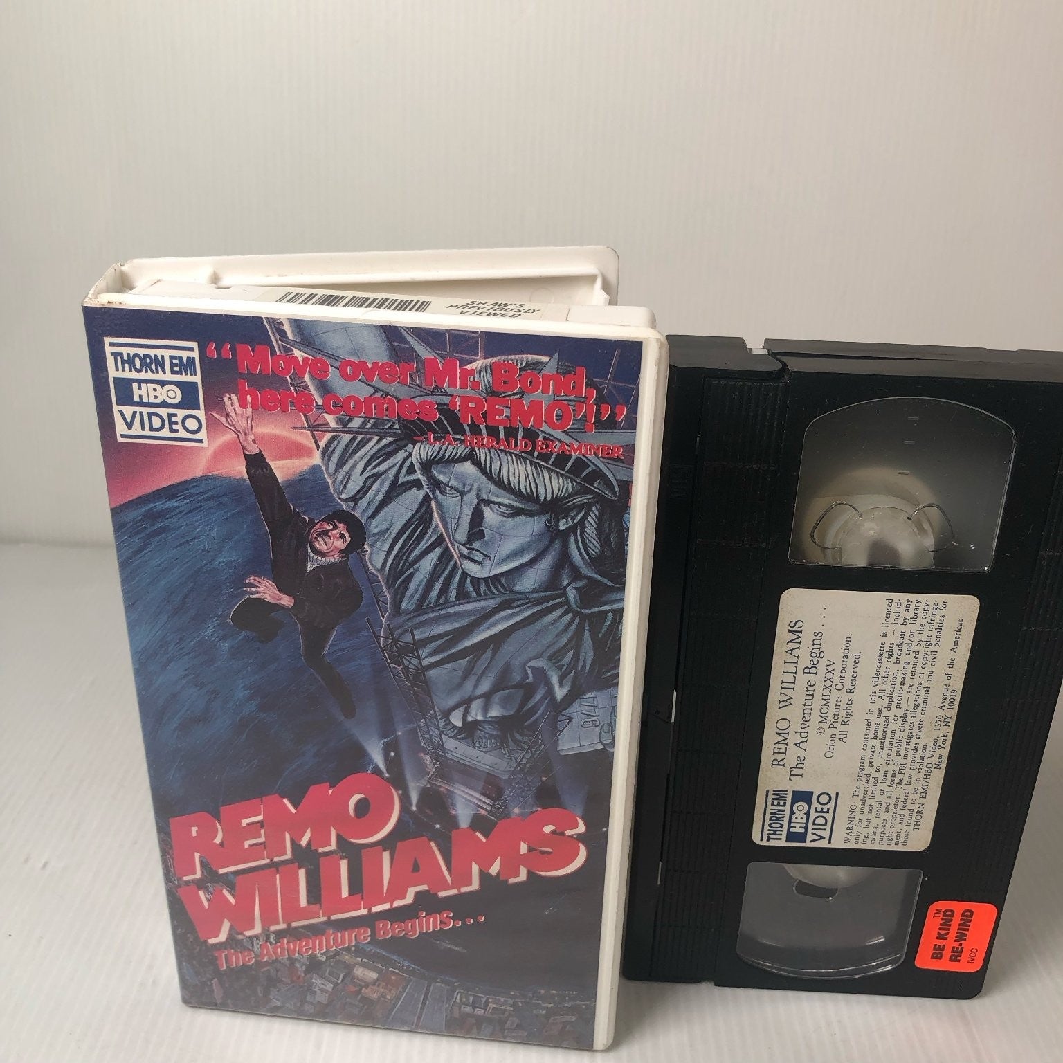 Remo Williams VHS 1985 Action Adventure Thorn EMI HBO Video Clamshell