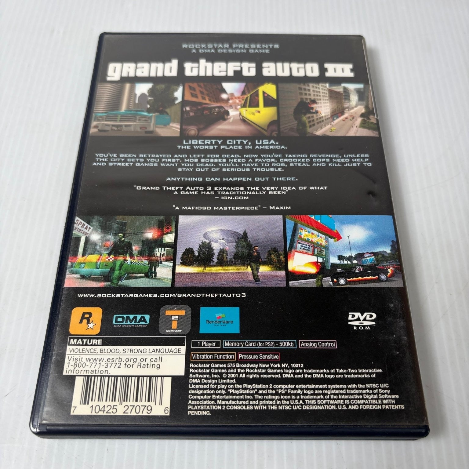 Grand Theft Auto III PlayStation 2 PS2 Video Game Open World Action Black Label