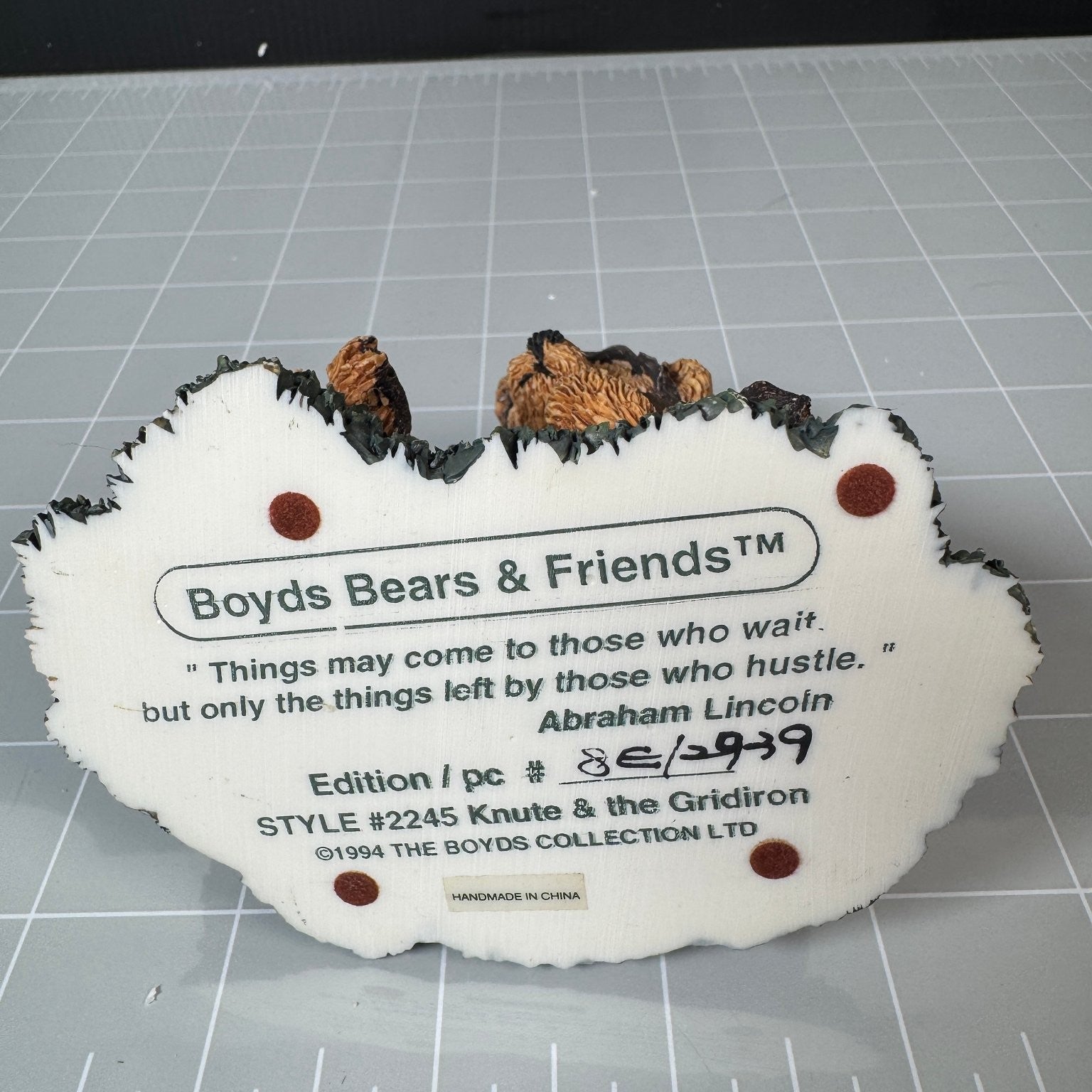 Knute & the Gridiron Boyds Bears & Friends Statue 1994 Limited Edition