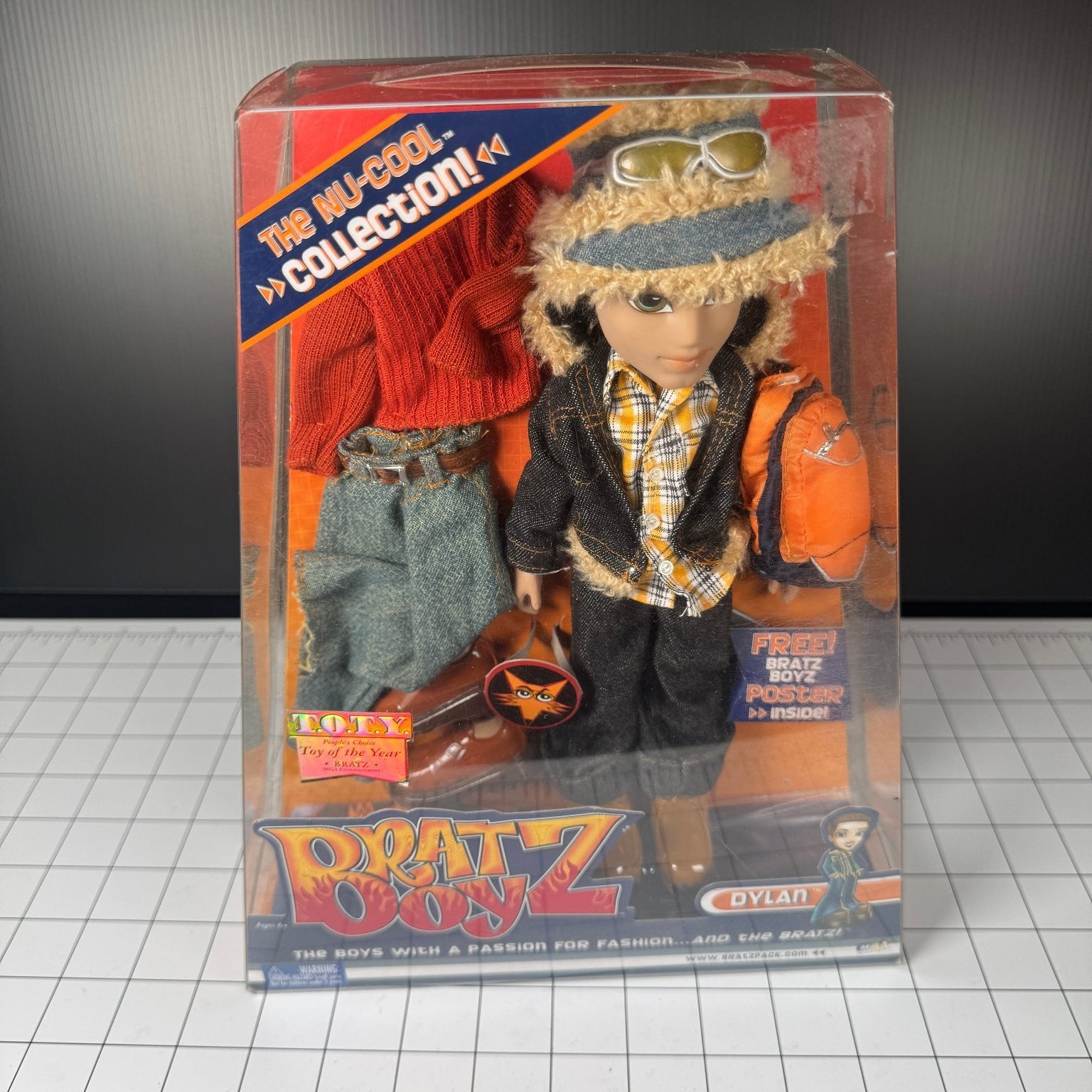 MGA Bratz Boyz Dylan Action Figure Nu-Cool Collection 8 Inch Sealed 2003 TOTY