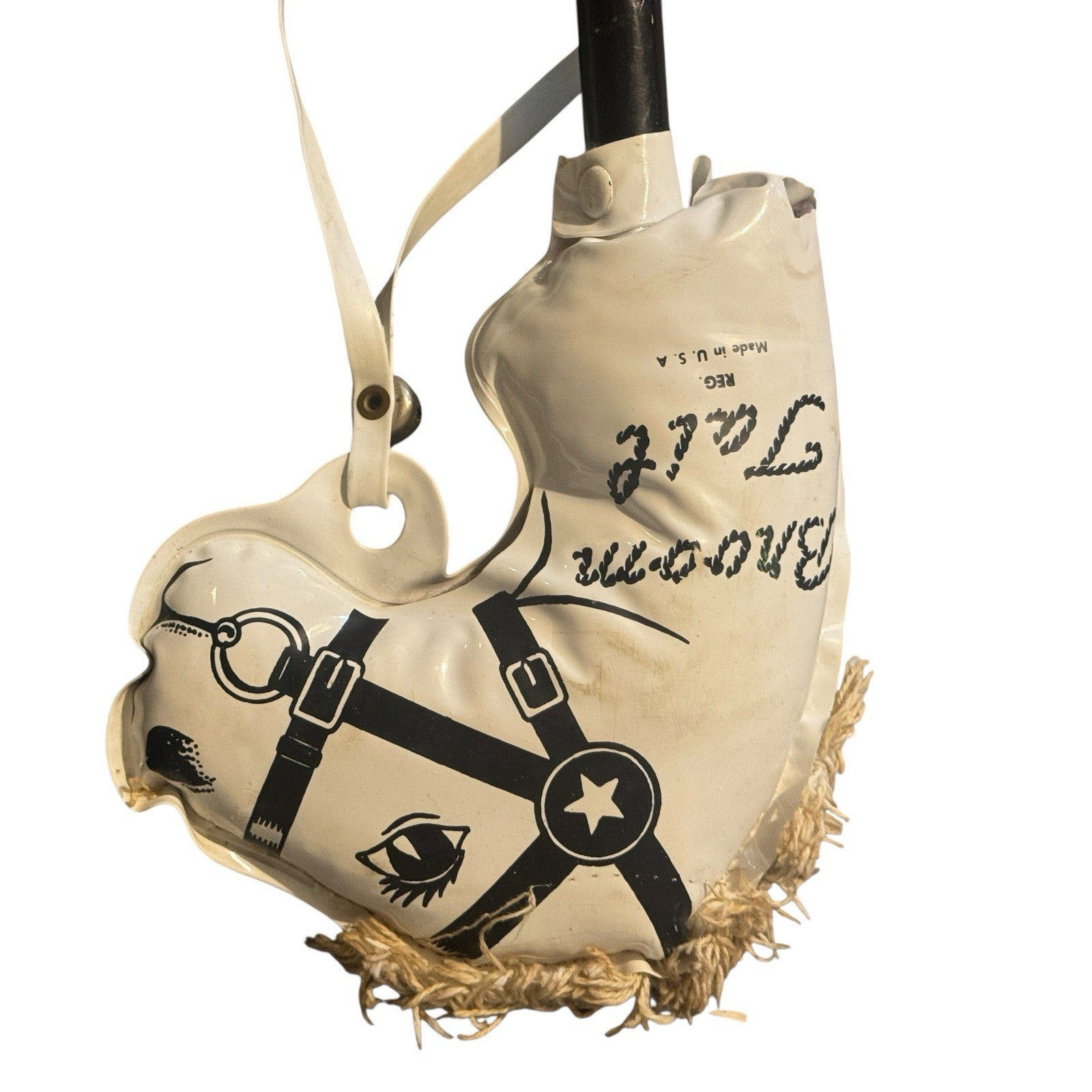 Vintage 1950’s  Broom Tail Horse On A 30” Wooden Stick Made in USA