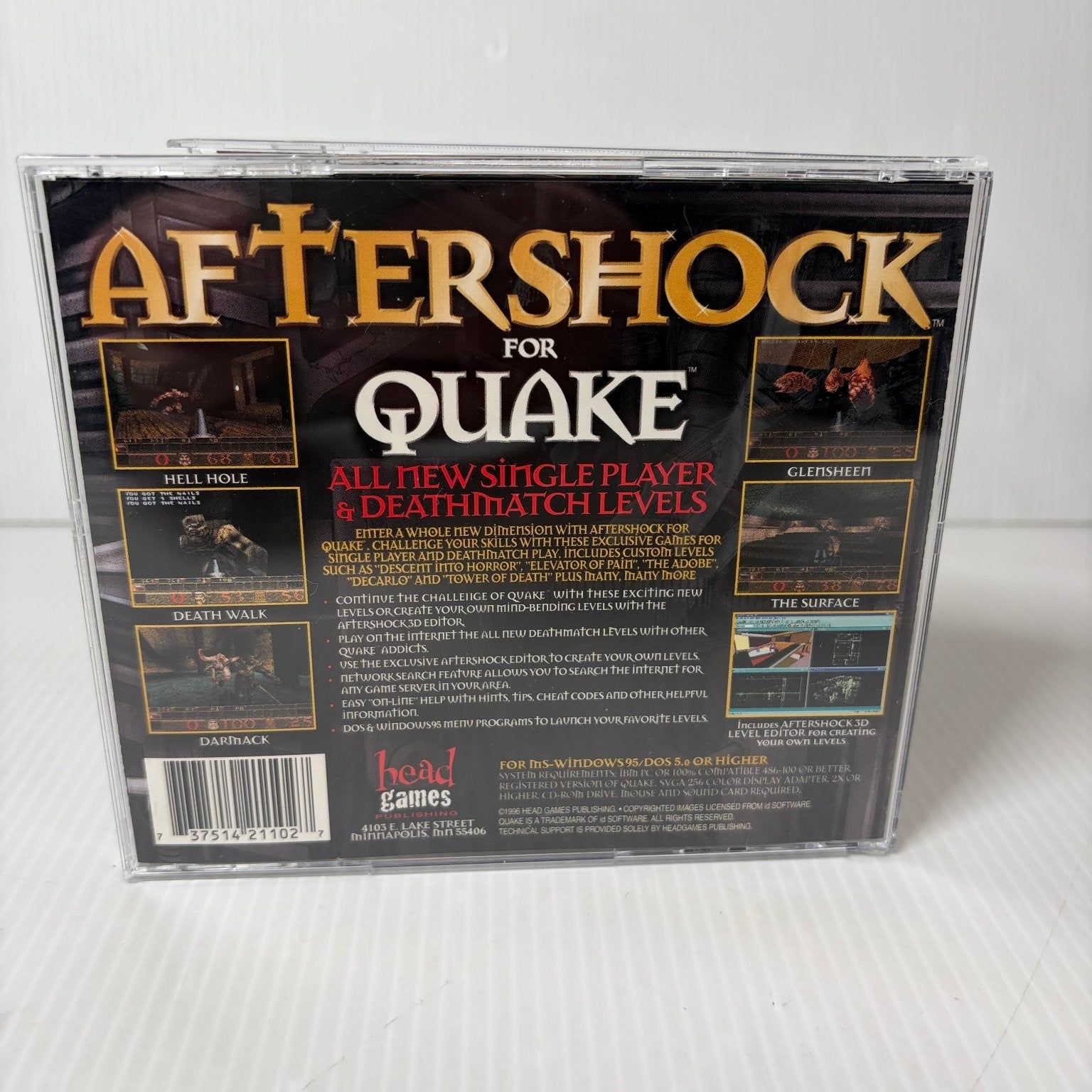Aftershock for Quake PC Video Game Expansion Levels 3D Editor