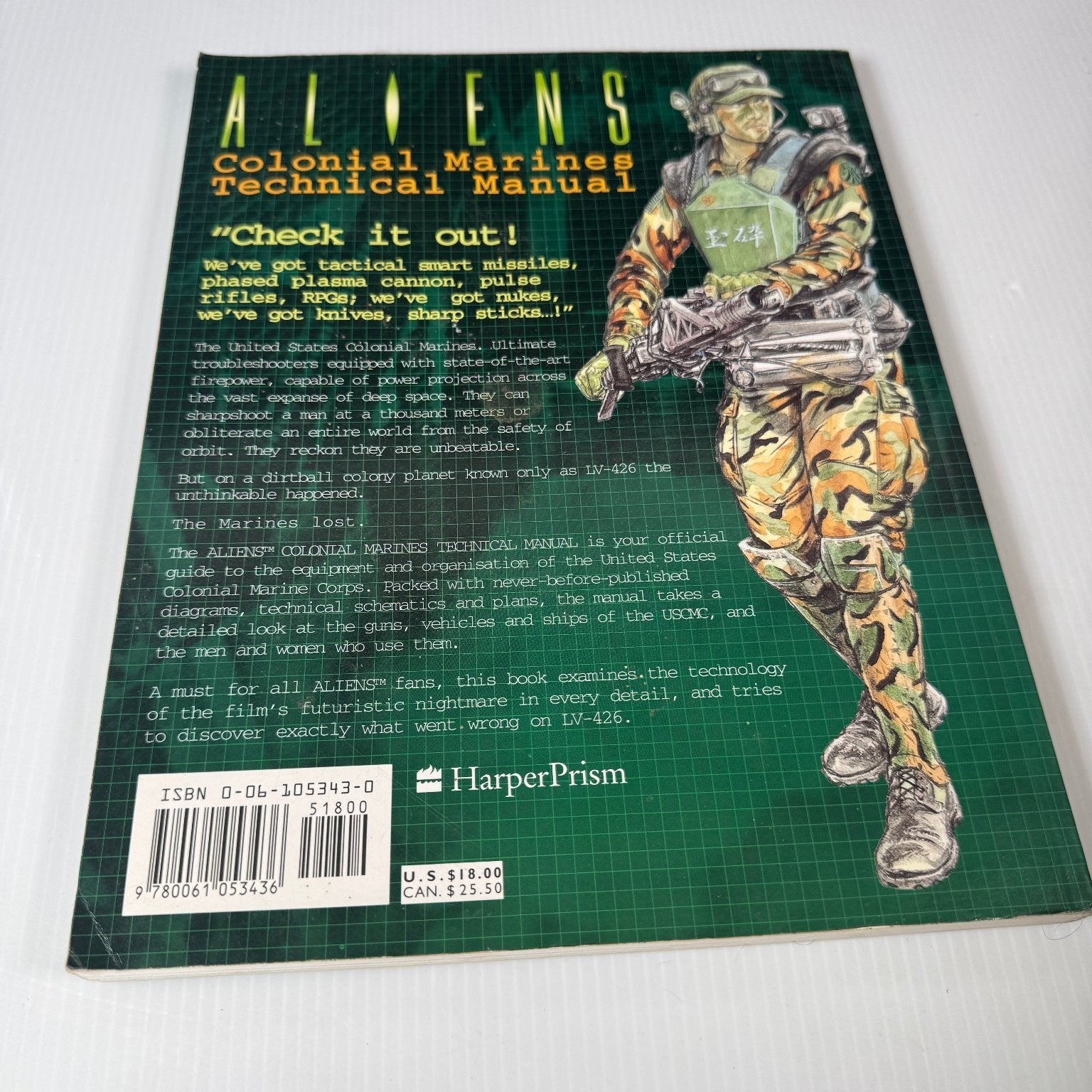 Aliens Colonial Marines Technical Manual Lee Brimmicombe-Wood 1996 HarperPrism