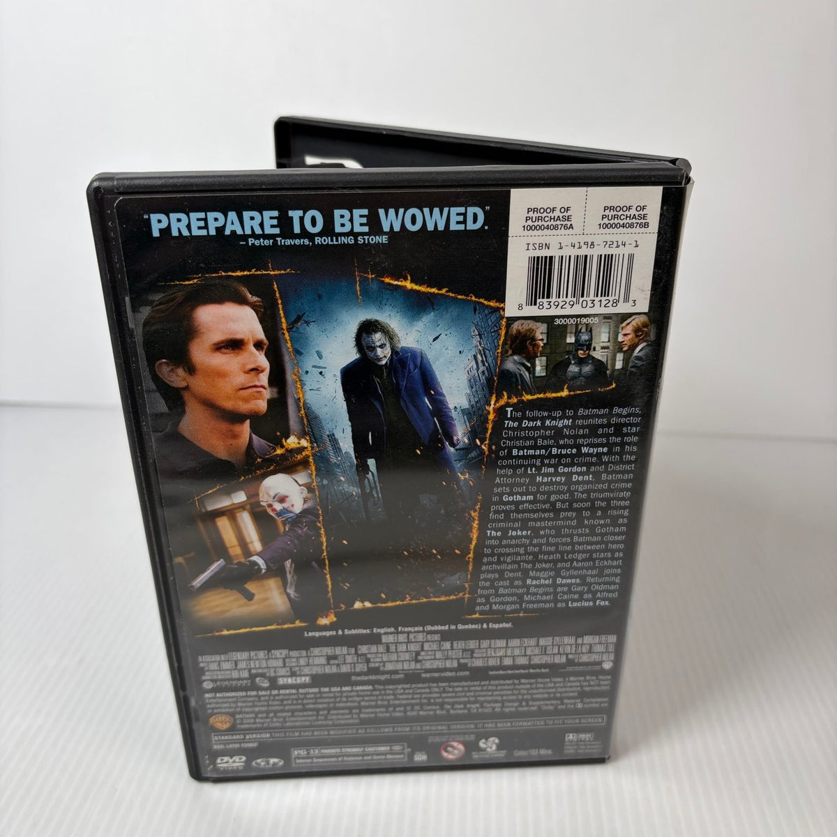 The Dark Knight DVD 2008 Full-Screen Edition Nolan Bale Ledger Freeman