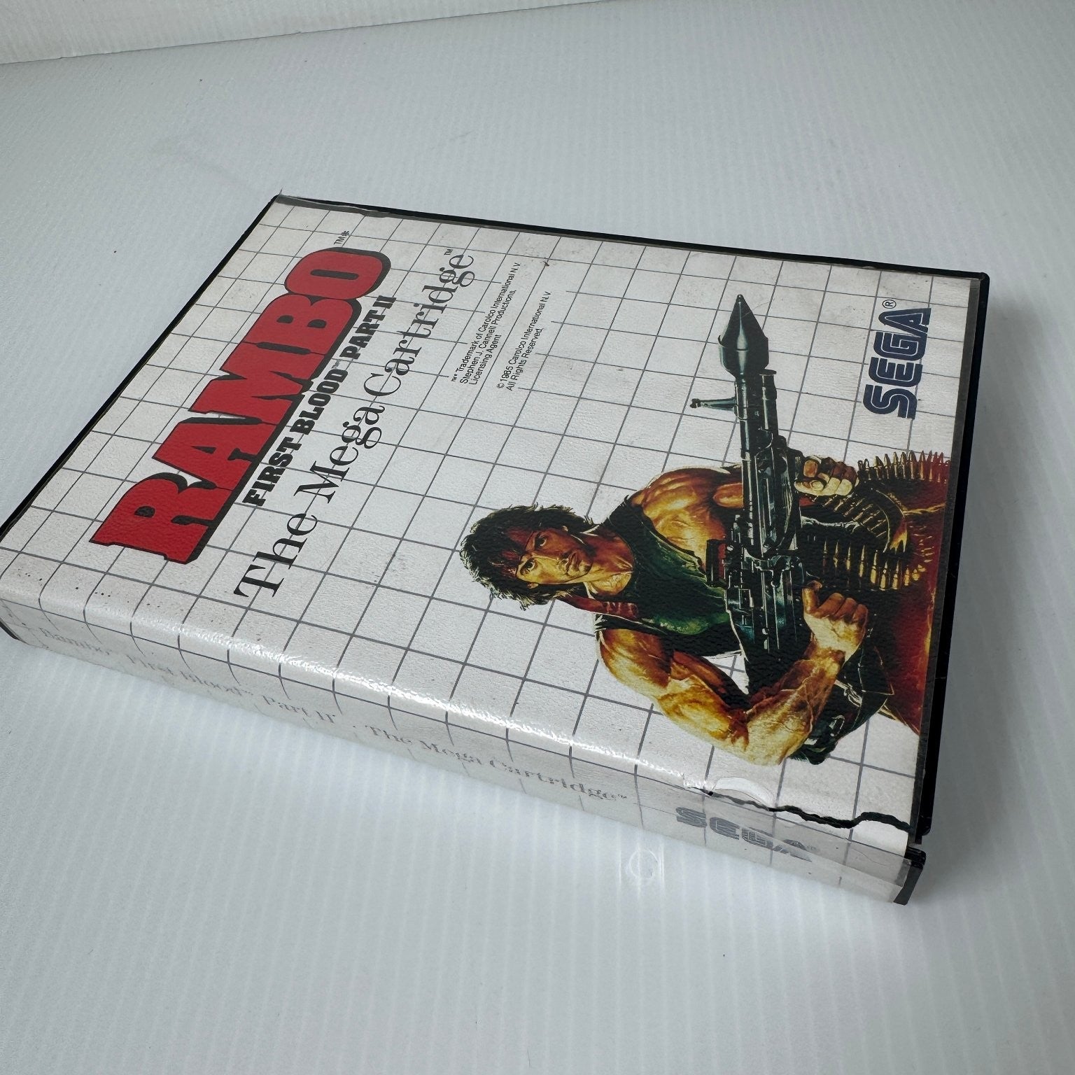 Rambo First Blood Part II Sega Mega Drive Game Action Case & Game w/ Hangtab