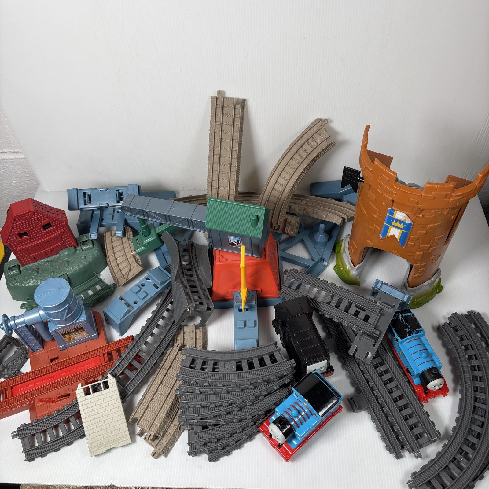 Thomas & Friends TrackMaster Train Set Lot Thomas, Diesel, Track & Buildings