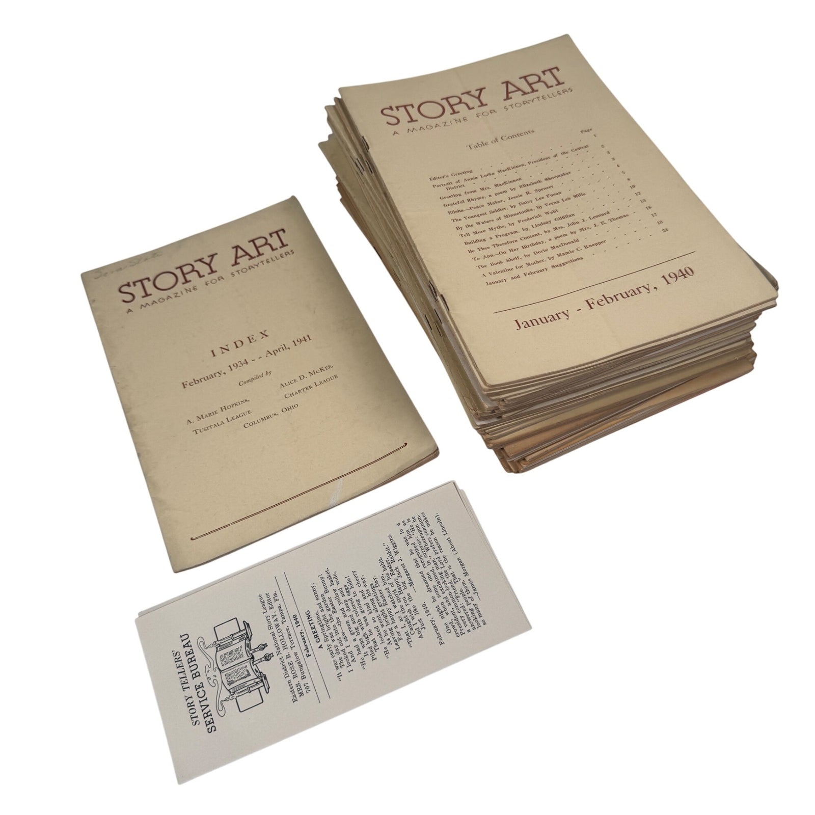 Story Art Magazines Mixed Lot (1940-1948) National Story League w/ Index