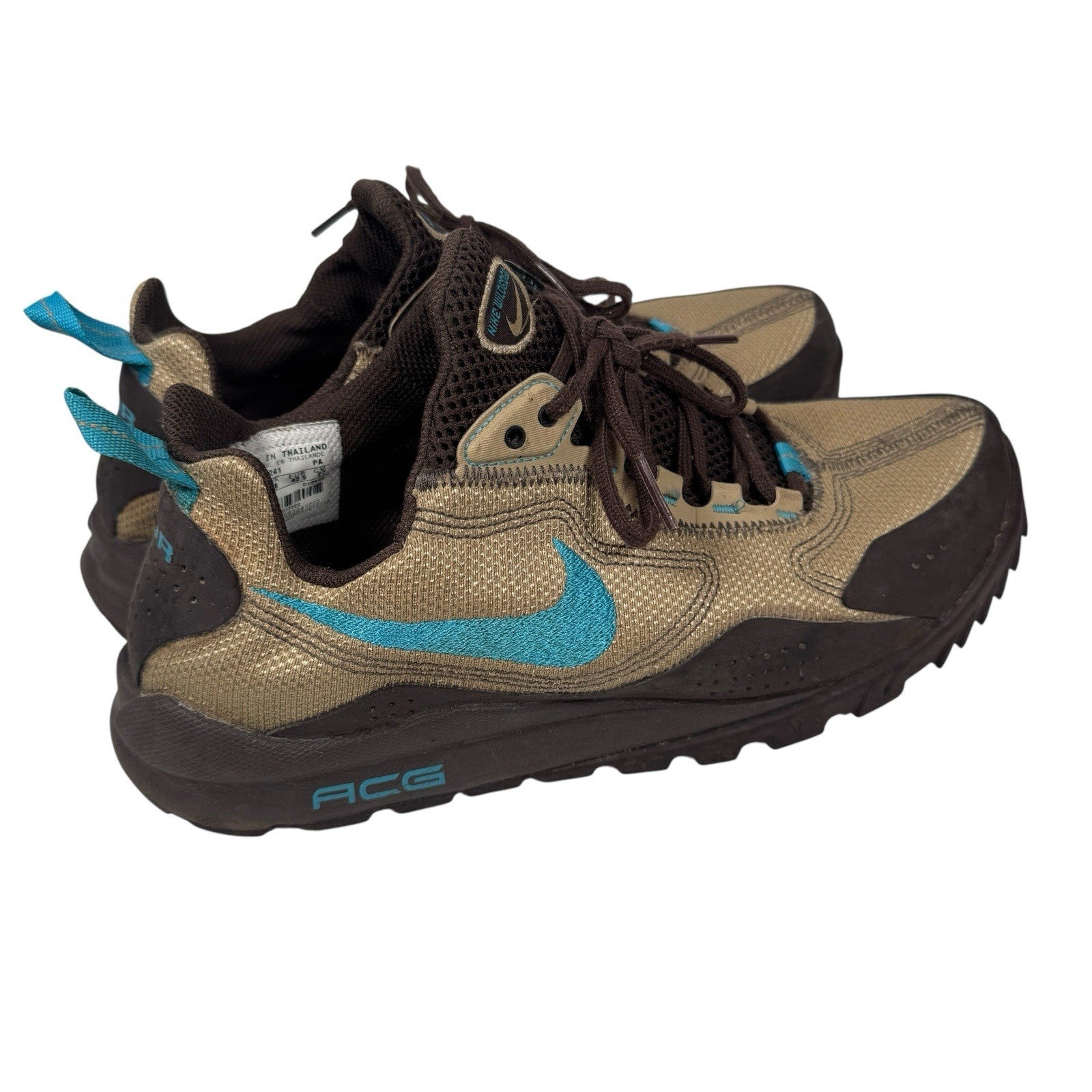 Nike Wildedge ACG Tweed & Vivid Blue Hiking Trekking Shoes Size 9 (No Inserts)