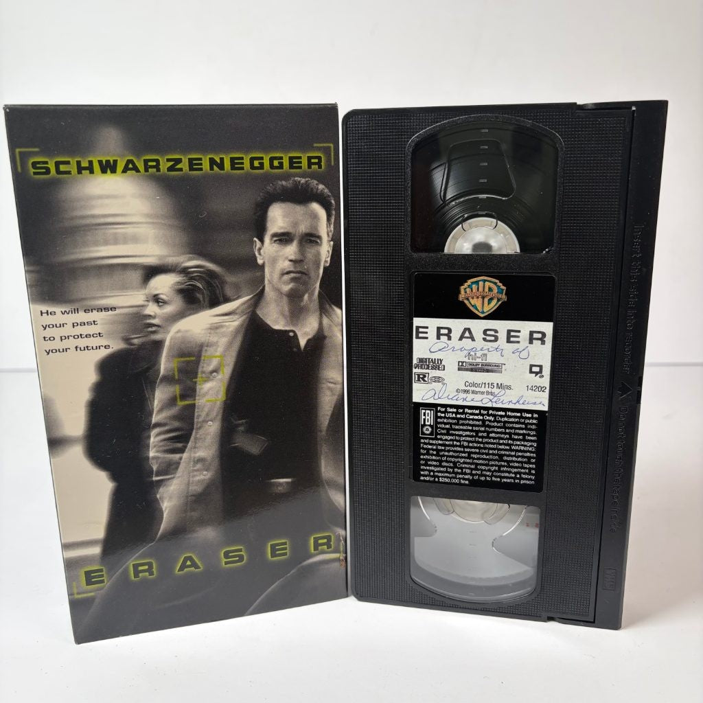 Eraser VHS 1996 Arnold Schwarzenegger Warner Bros Action Vanessa Williams James