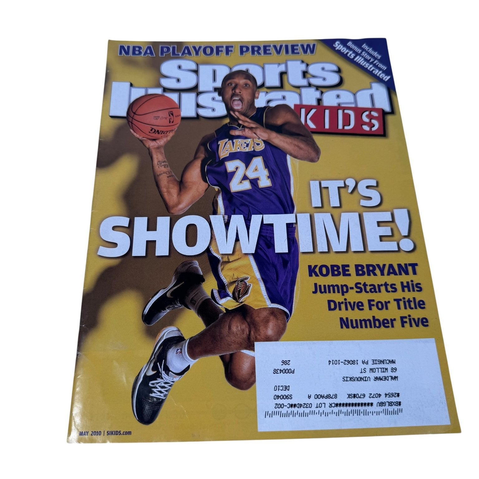 Sports Illustrated Kids Magazine May 2010 Kobe Bryant Novak Djokovic RC Cards