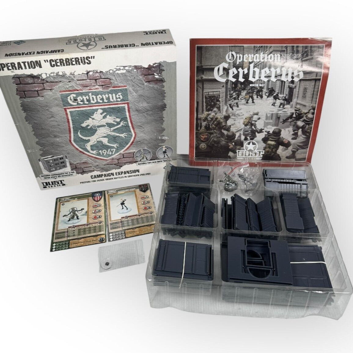 Dust Tactics Operation Cerberus Campaign Expansion INCOMPLETE Set w/ Miniatures
