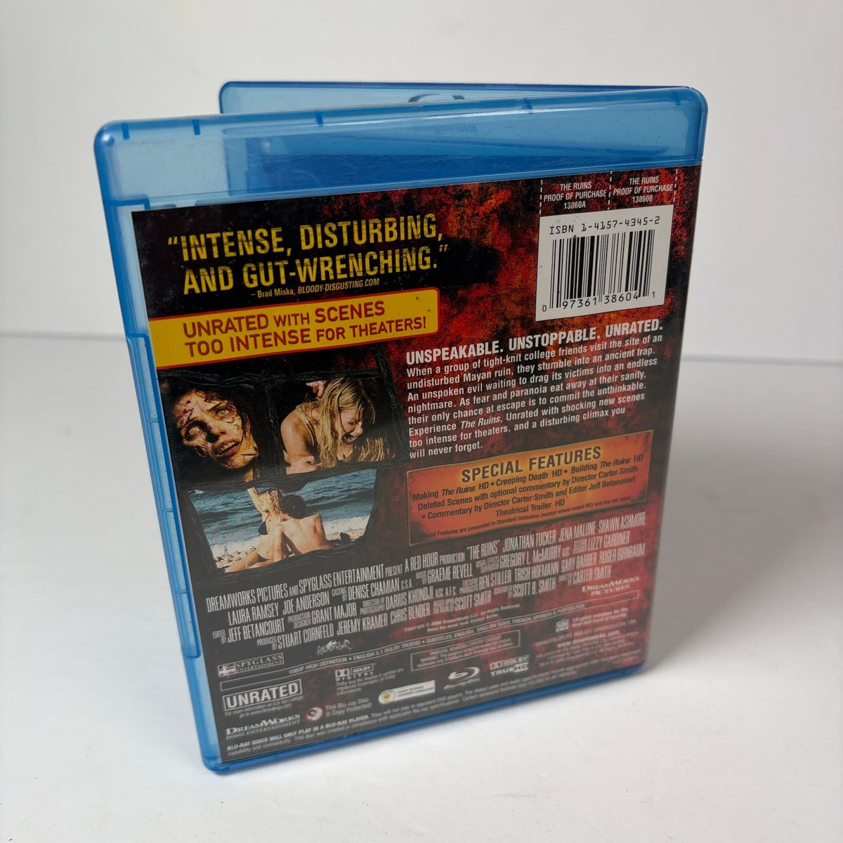 The Ruins UNRATED Blu-ray Disc Horror Thriller Jena Malone Shawn Ashmore