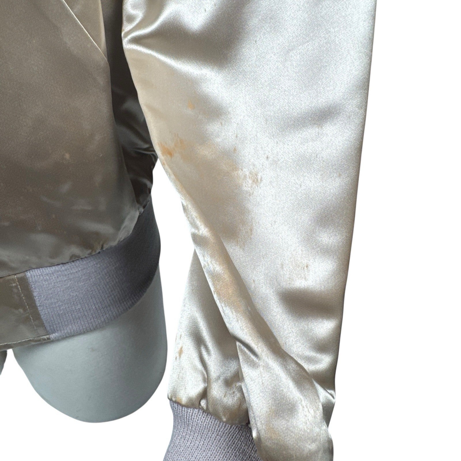 Vintage 1980s Caesars Atlantic City Embroidered Gold Bomber Jacket Mens Large