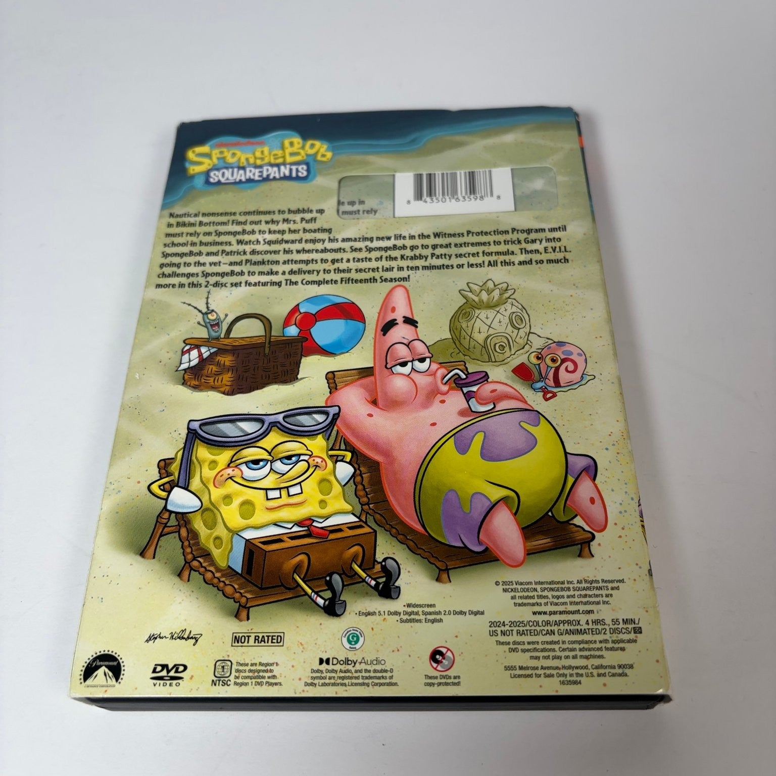 SpongeBob SquarePants DVD 2023 Complete Fifteenth Season 2-Disc Set Animated Fun