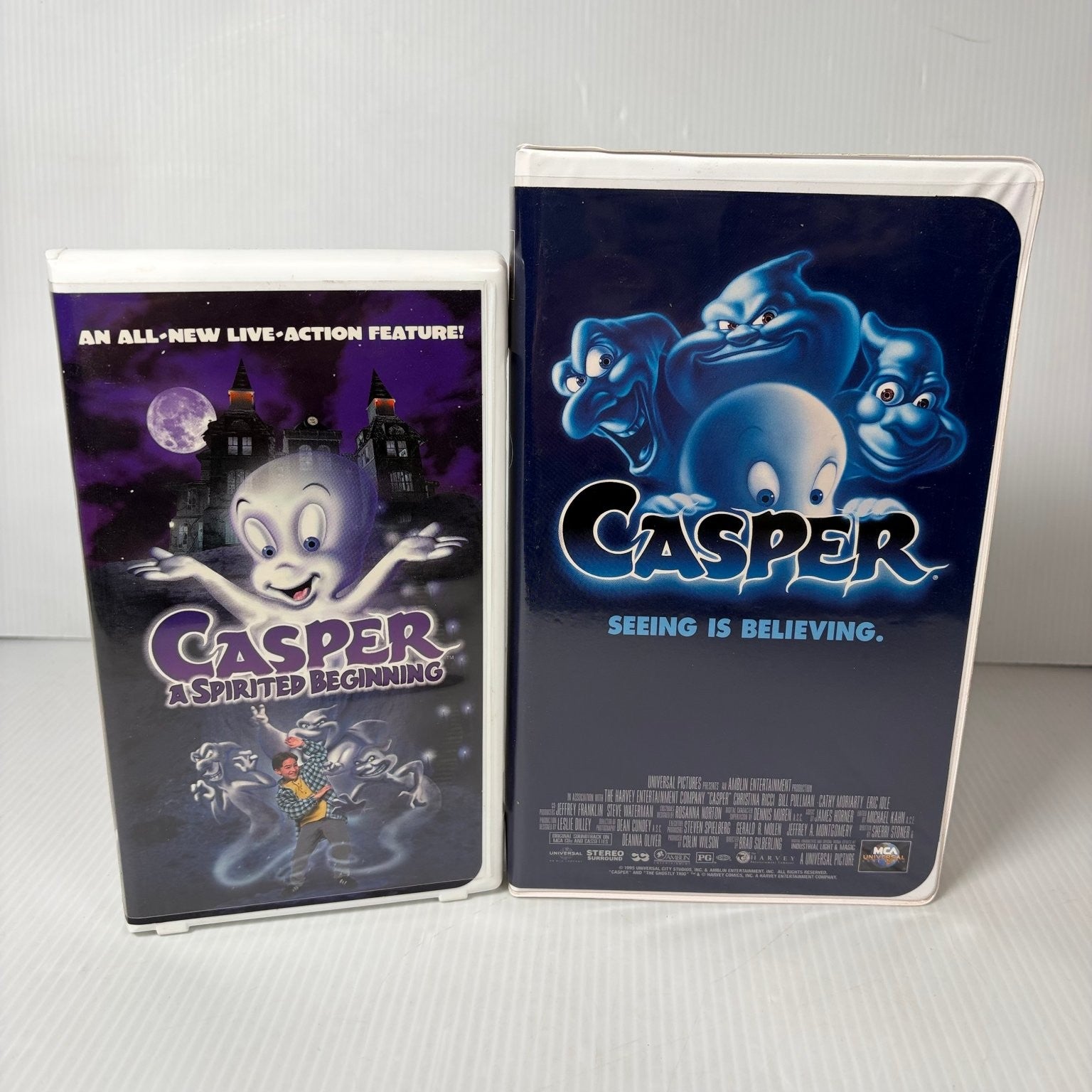 Casper VHS 1995 & Casper A Spirited Beginning 1997 Family Comedy Set MCA 20th