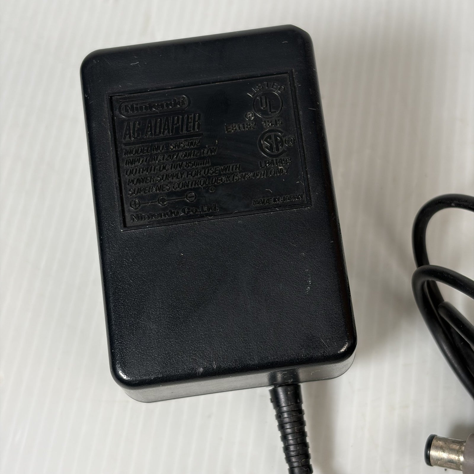 Nintendo Official SNES AC Adapter Power Supply Model SNS-002 Super Nintendo OEM