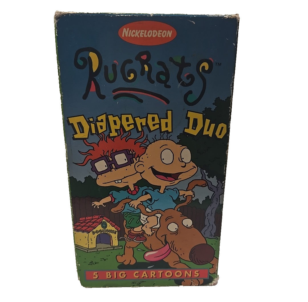 RUGRATS DIAPERED DUO VHS Tape 1998 Animated Nickelodeon Orange Tape Klasky-Csupo