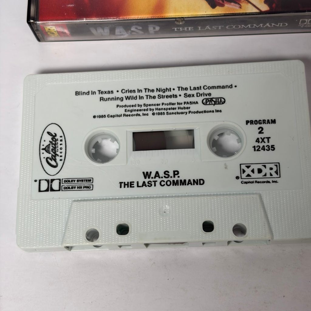 W.A.S.P. The Last Command Cassette Tape 1985 Capitol Records Heavy Metal 4XT 124
