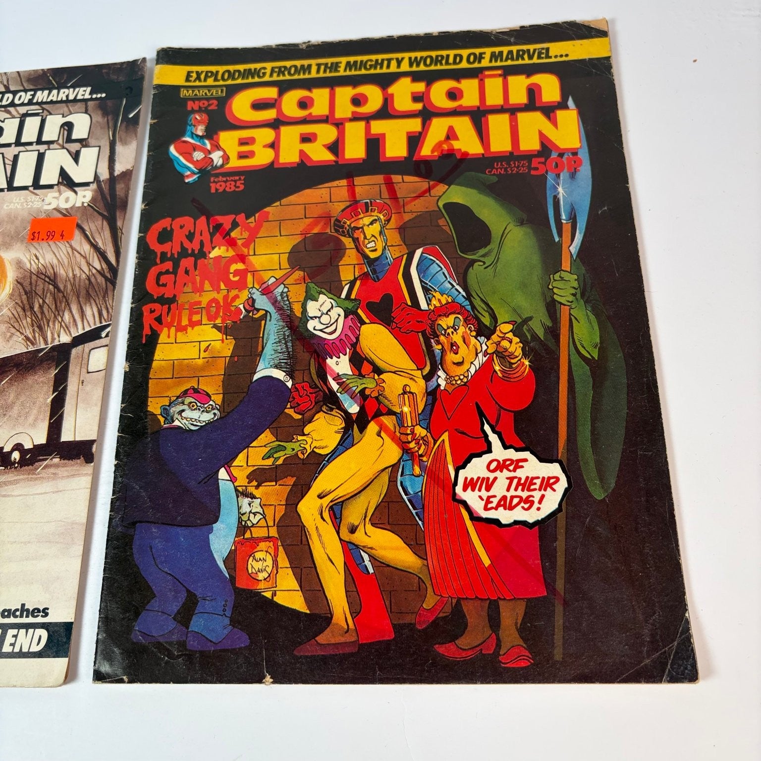 Captain Britain Magazine Lot 2 Issues 1985 Marvel Comics Alan Davis