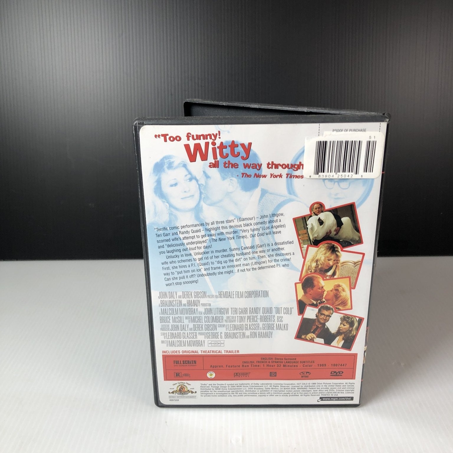 Out Cold DVD 1989 John Lithgow Teri Garr Randy Quaid Comedy Thriller