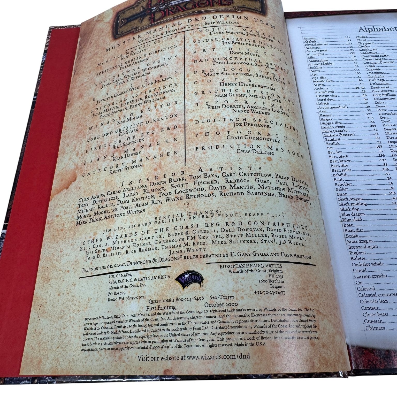 Dungeons & Dragons Monster Manual Core Rulebook III 2000 First Print