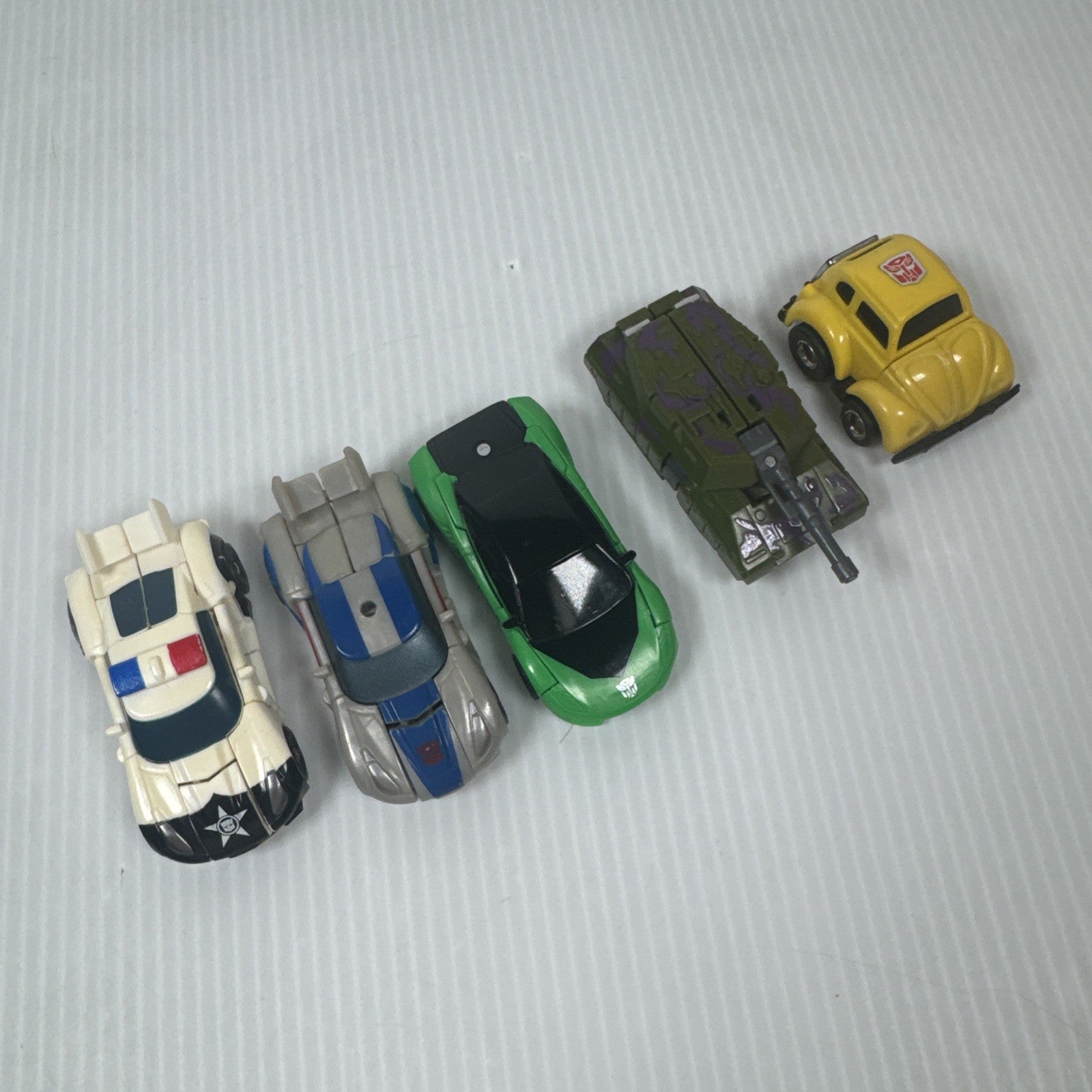 Lot Of 5 Transformers Prowl Smokescreen Megatron Bumblebee Crosshairs Prime 3”