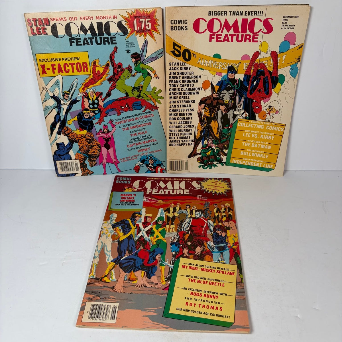Stan Lee Comics Feature Magazine Lot (3) X-Factor Blue Beetle 50th Anniversary
