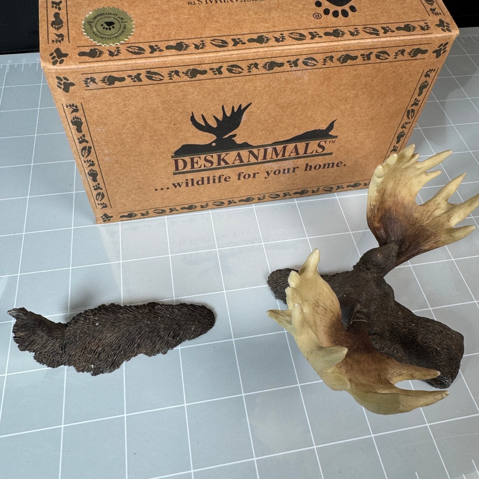 Moose DeskAnimals Wildlife Figurine 20th Anniversary 1999 Resin