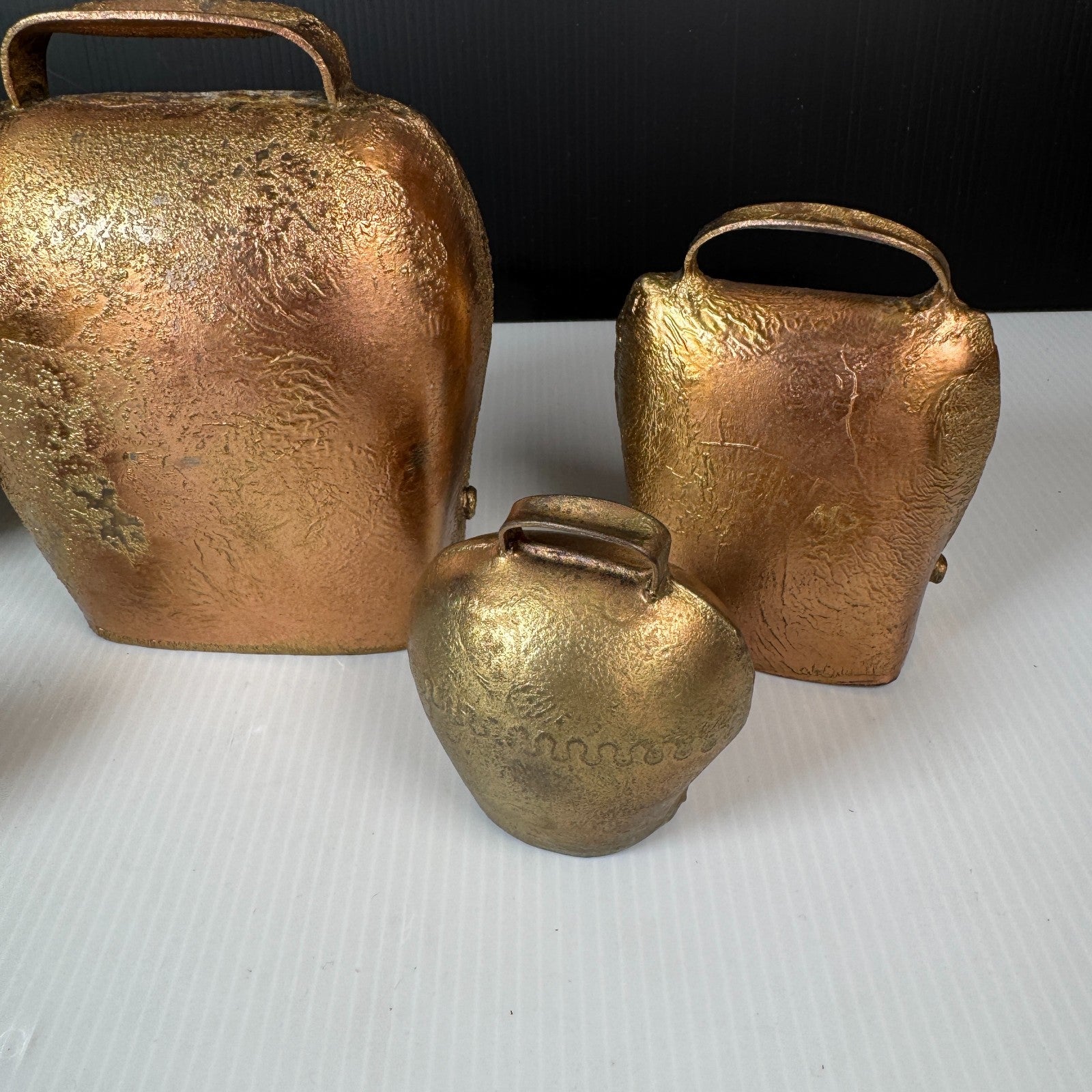 Vintage Lot of 5 Swiss & West Germany Brass Cowbells (No Clappers)