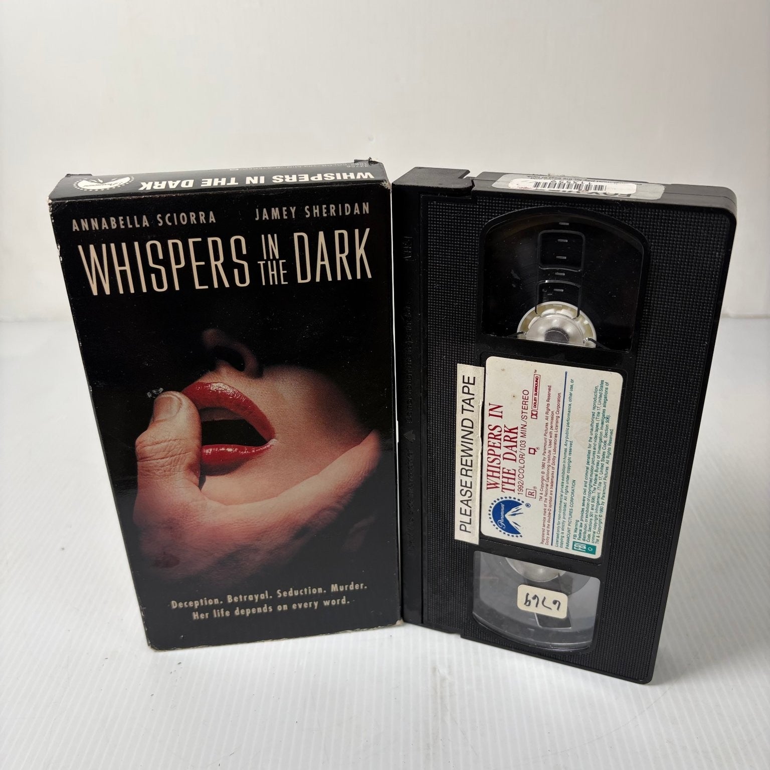 Whispers in the Dark VHS 1992 Psychological Thriller Paramount R Sciorra