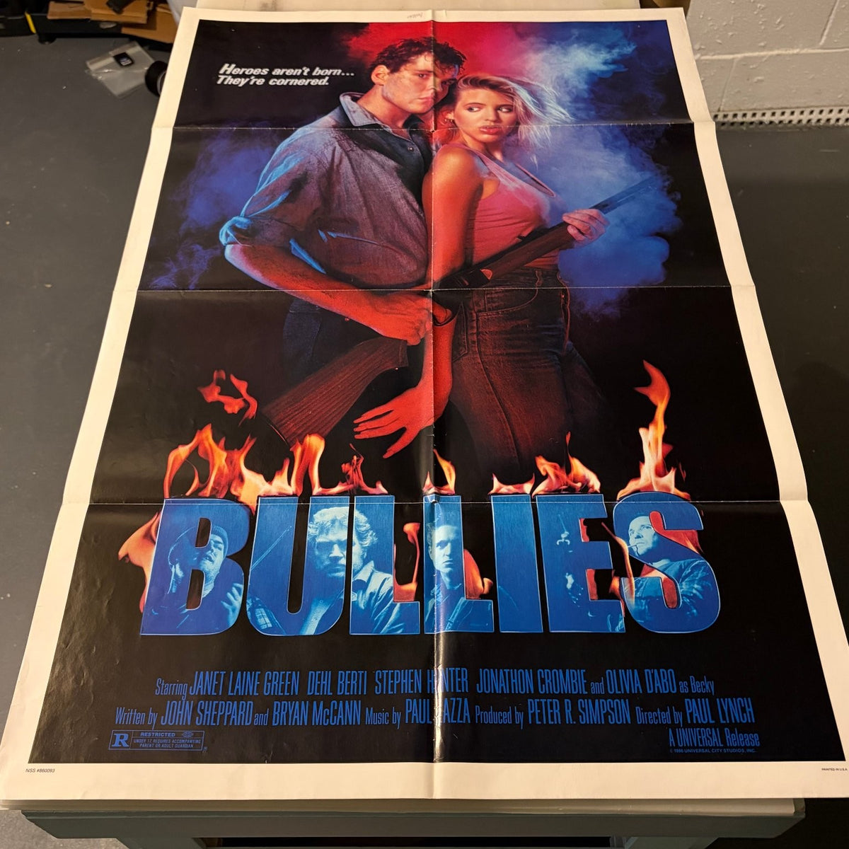 Bullies 1986 One Sheet Movie Poster Universal Paul Lynch Litho Action B-Movie