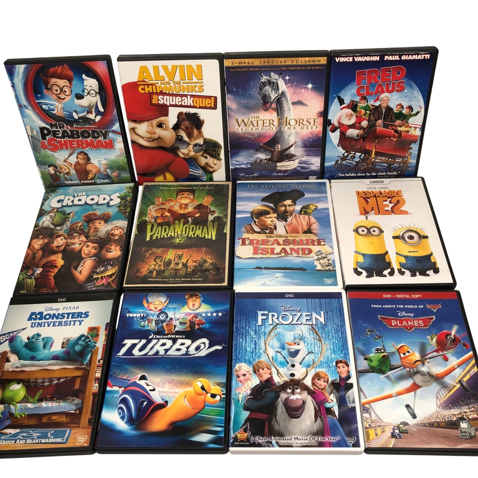 Lot Of 12 Childrens Movie DVDs w/ Dreamworks, Frozen, Monsters University & More