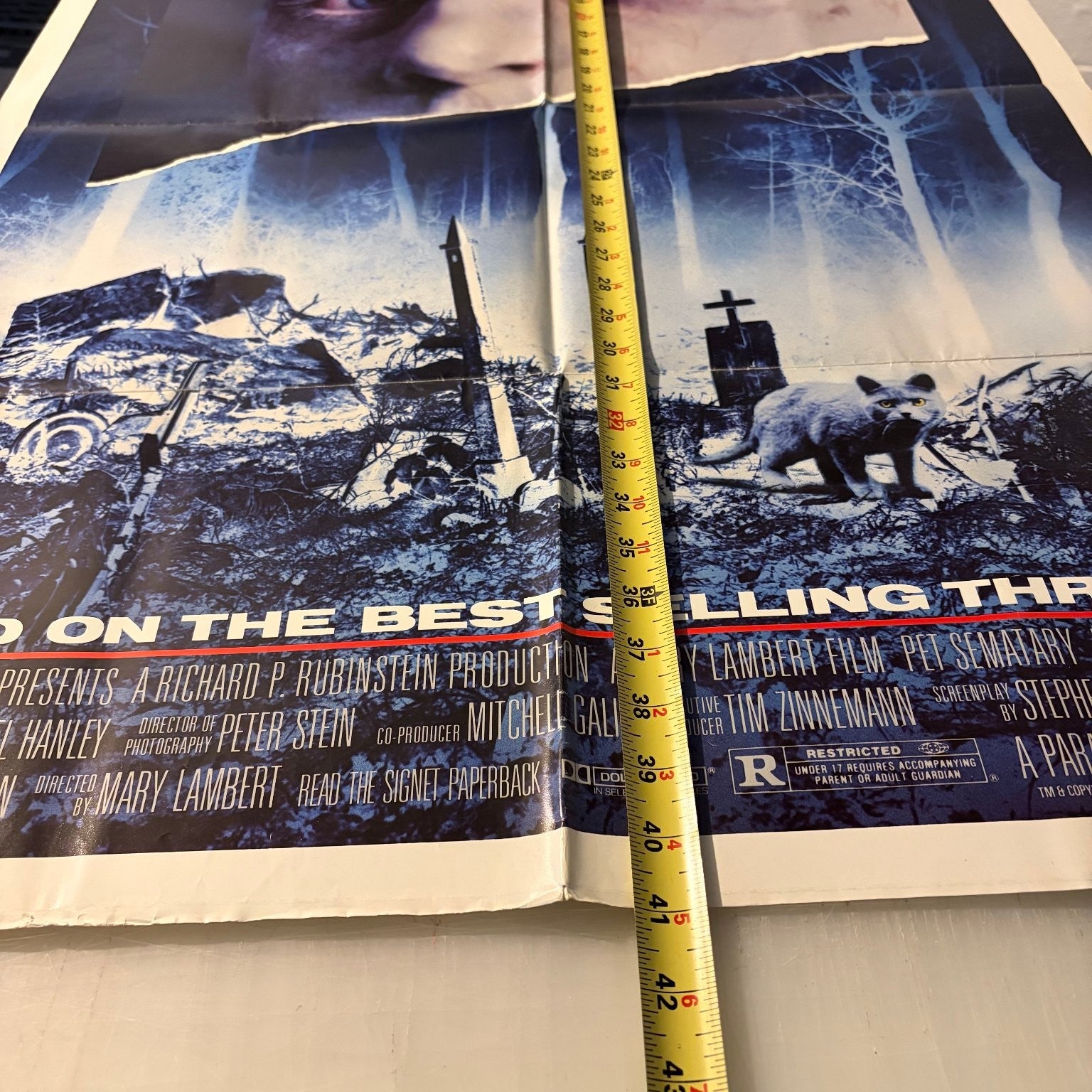 Stephen King's Pet Sematary Original 1989 One Sheet Horror Movie Poster 27"x40"
