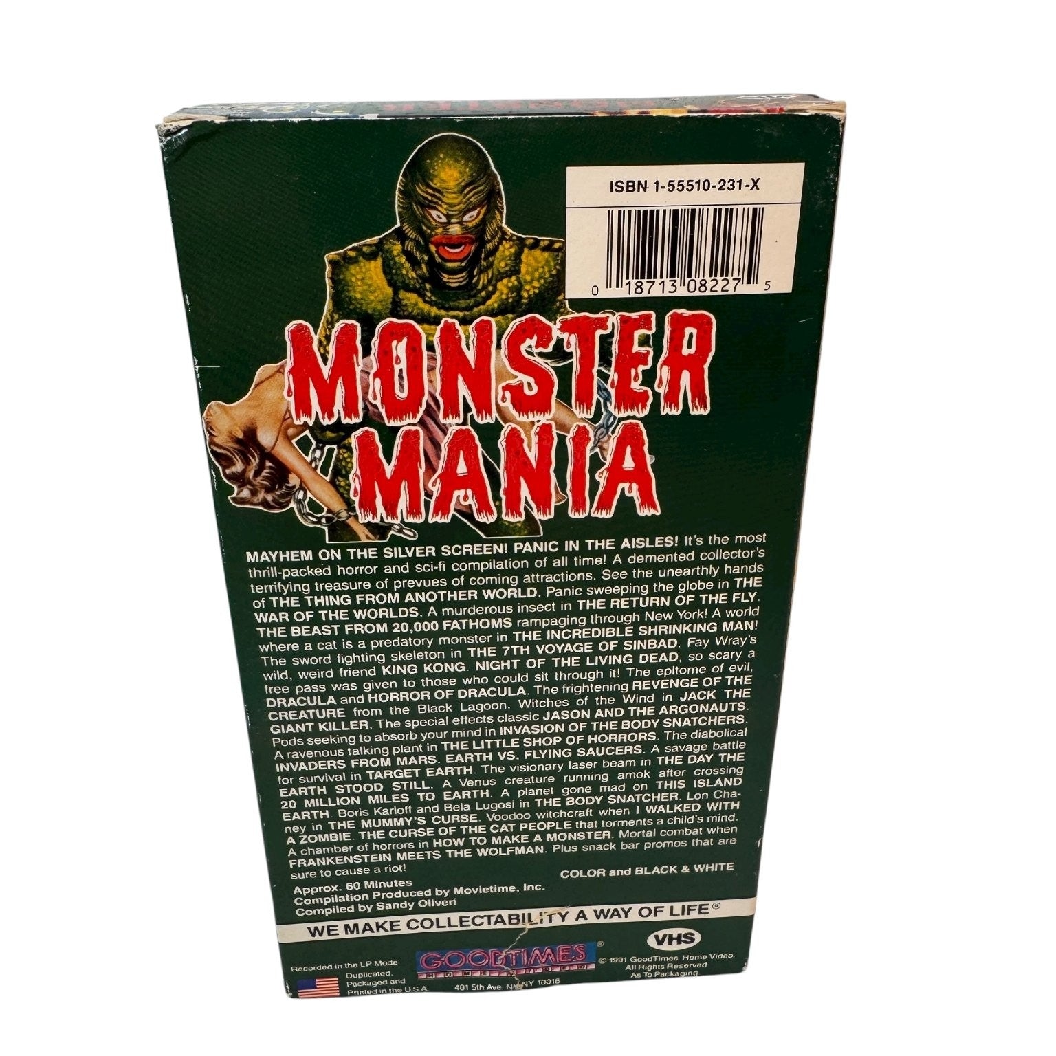 Monster Mania VHS 1991 Horror Sci-Fi Compilation GoodTimes