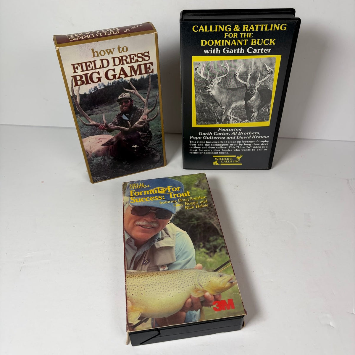 Lot of 3 Hunting & Fishing VHS Tapes How to Field Dress Big Game & More
