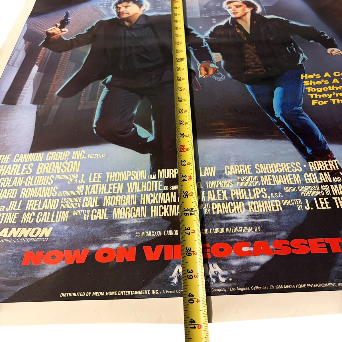Vintage Murphy's Law 1986 One-Sheet Movie Poster Charles Bronson Action 27"x40"