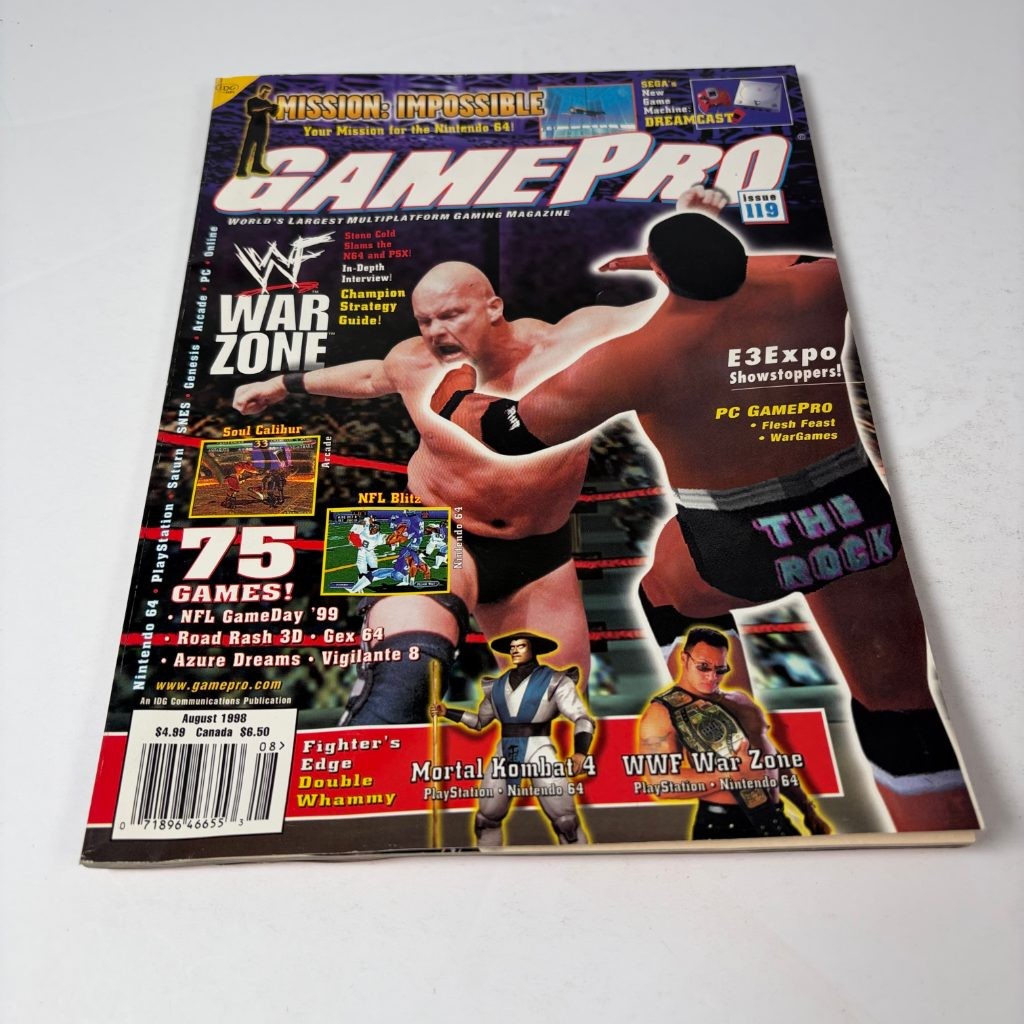GamePro Magazine Issue 119 August 1998 WWF War Zone Stone Cold The Rock Dreamcas
